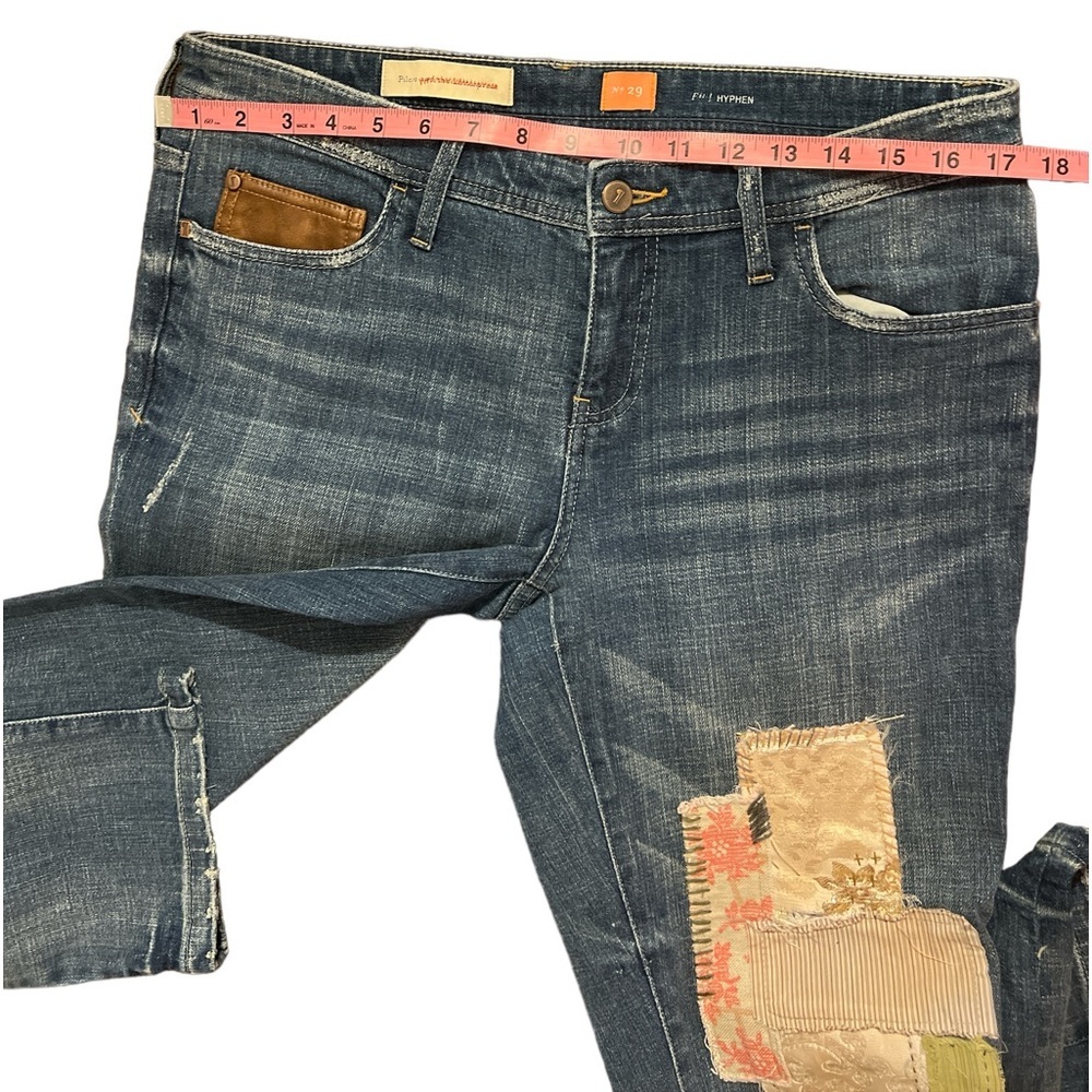 Pilcro and the Letterpress Blue Jeans with Patchwork Accents - Picture 6 of 14